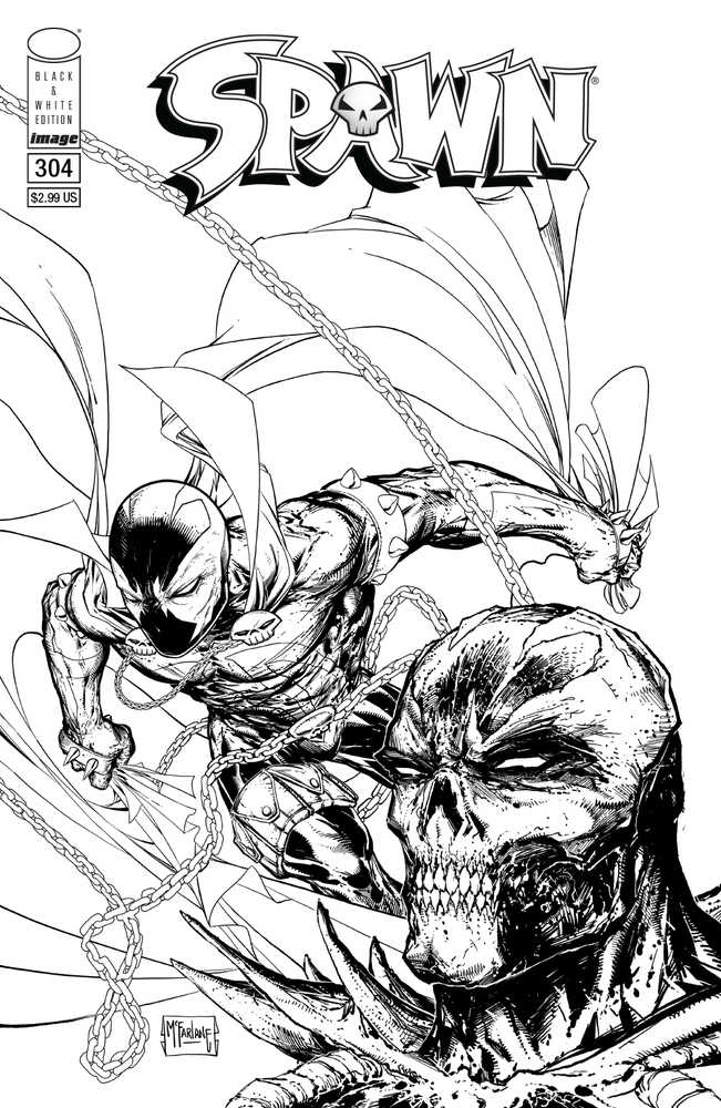 Spawn #304 Cover C Black & White McFarlane & Mattina
