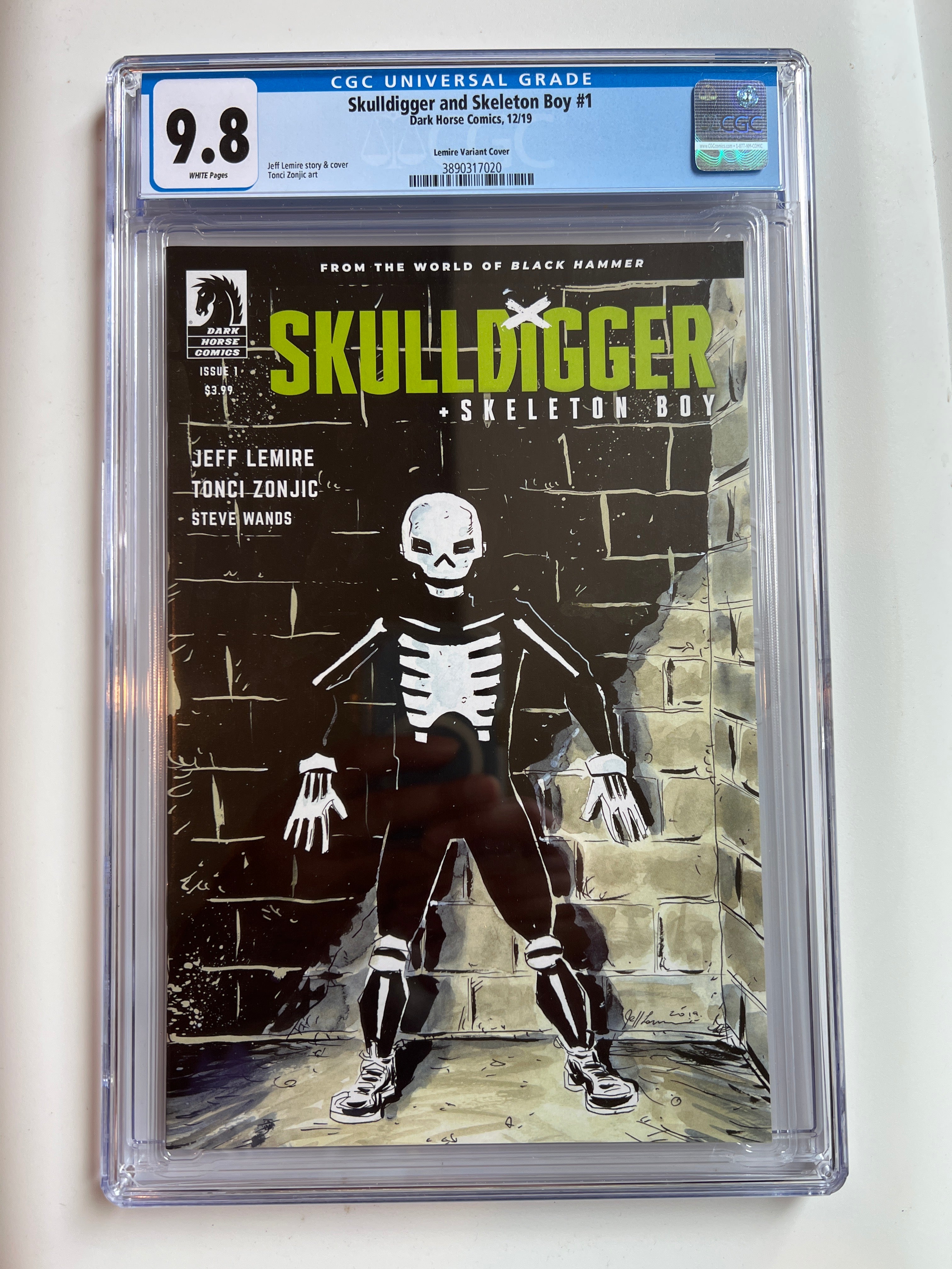 Skulldigger and Skeleton Boy #1 9.8 Lemire Variant Cover | CGC 3890317020