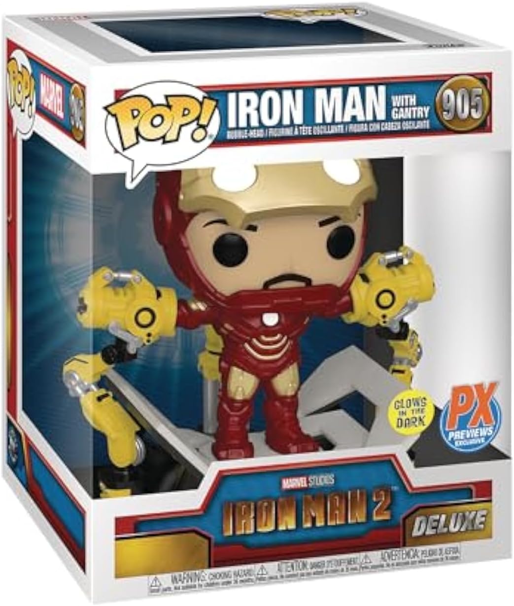 Pop! Iron Man 2: Iron Man MKIV with Gantry Glow-in-The-Dark Deluxe Vinyl Figure