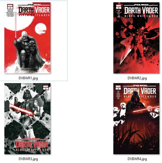 Star Wars Darth Vader Black, White & Red 1-4 (2023) NM Set