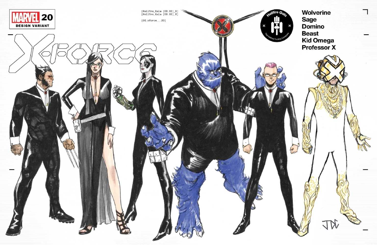 X Force #20 Cassara Character Design Variant Gala