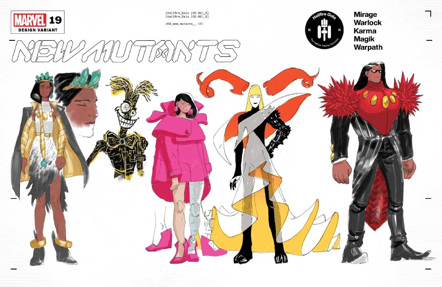 New Mutants #19 Lins Character Design Variant Gala