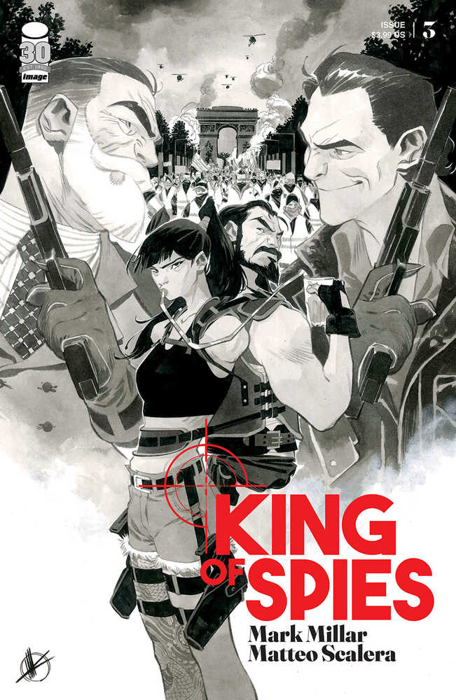 King Of Spies #3 (Of 4) Cover B Scalera Black & White (Mature)