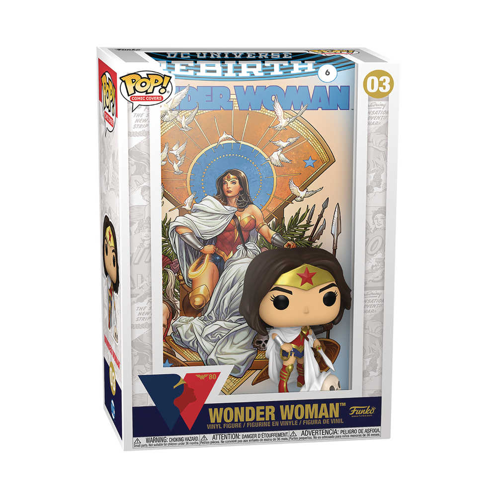 Pop Comic Cover Ww 80th Ww Rebirth On Throne Vinyl Figure