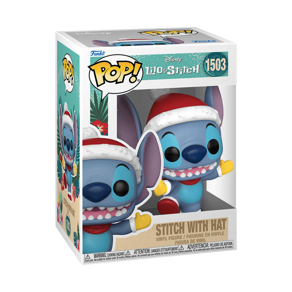 Pop Disney Stitch Holiday Stitch W Hat Vinyl Figure