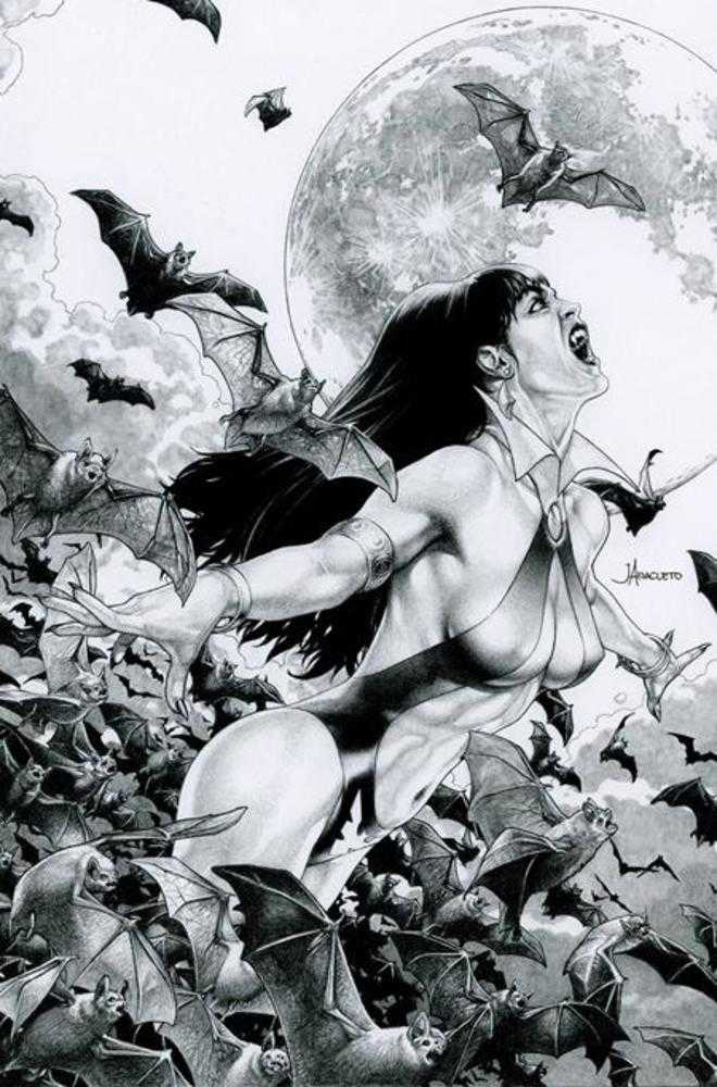 Vampirella (2025) #3 Cover Q Inc 1:15 Jay Anacleto Black & White Full Art Variant