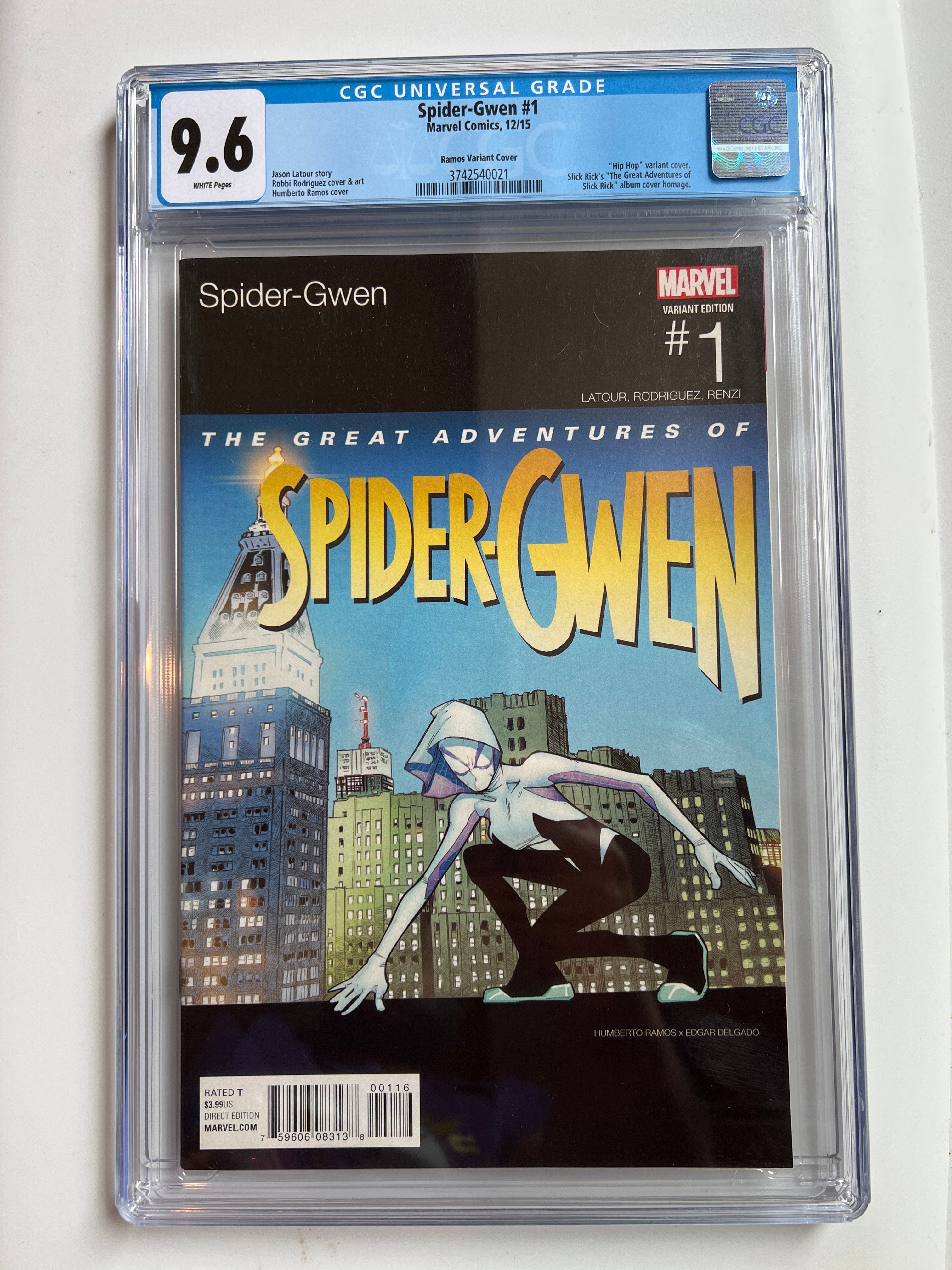 Spider-Gwen #1 9.6 Ramos Variant Cover | CGC 3742540021
