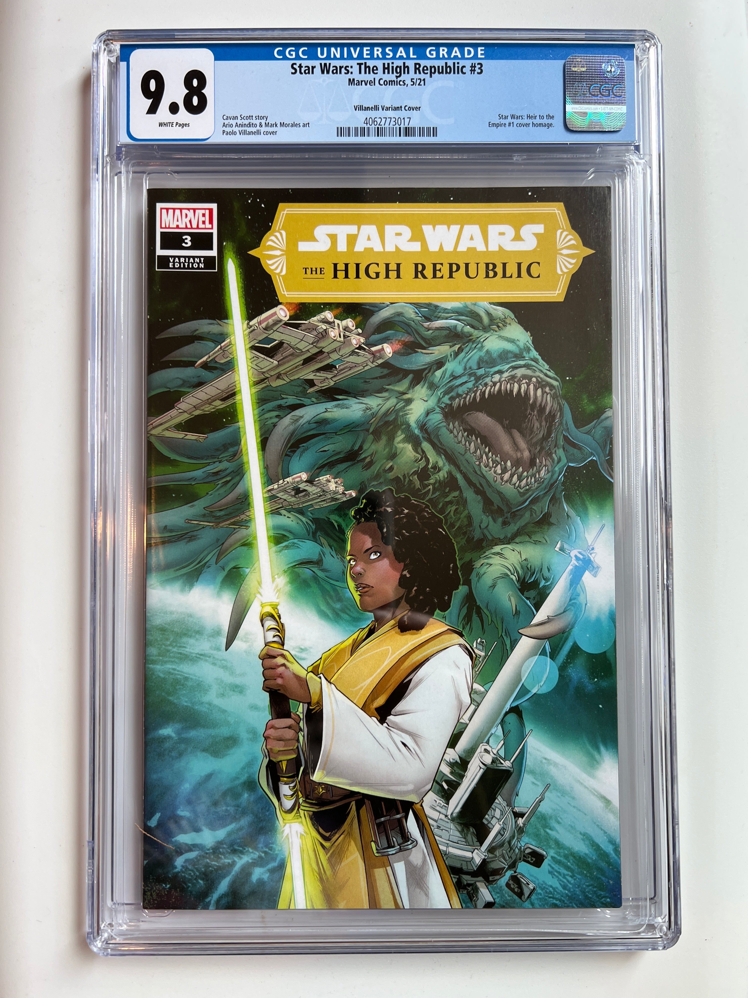 Star Wars: The High Republic #3 9.8 Villanelli Variant Cover | CGC 4062773017