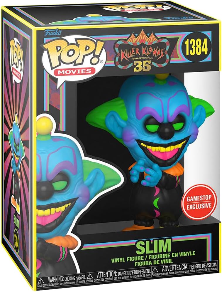 Pop Killer Klowns From Outer-Space Slim Black Light Vinyl Figure Gamestop Exclusive