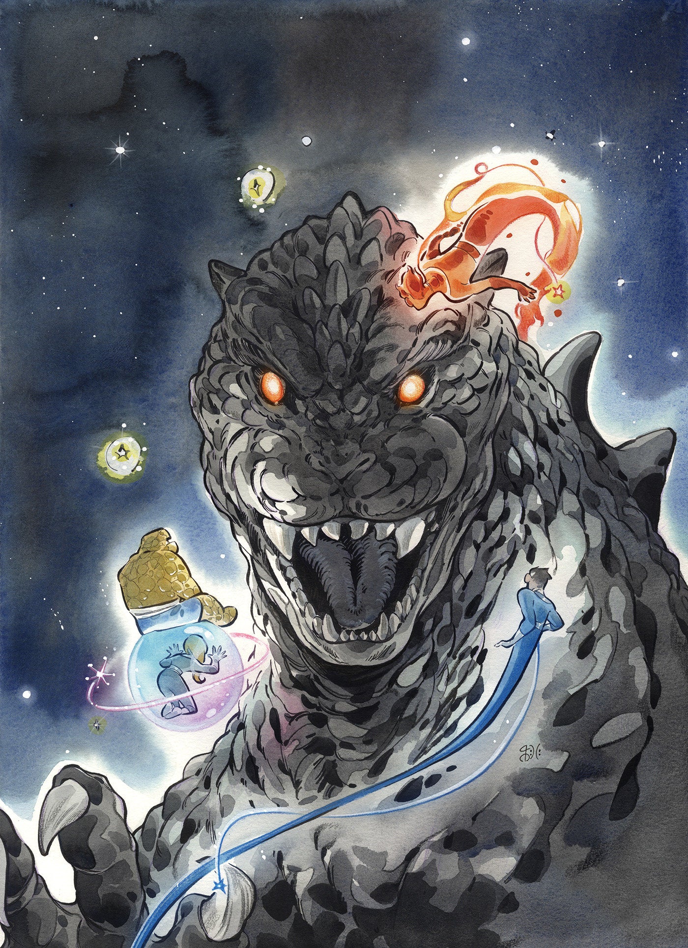 Godzilla vs. Fantastic Four #1 Peach Momoko Full Art Variant