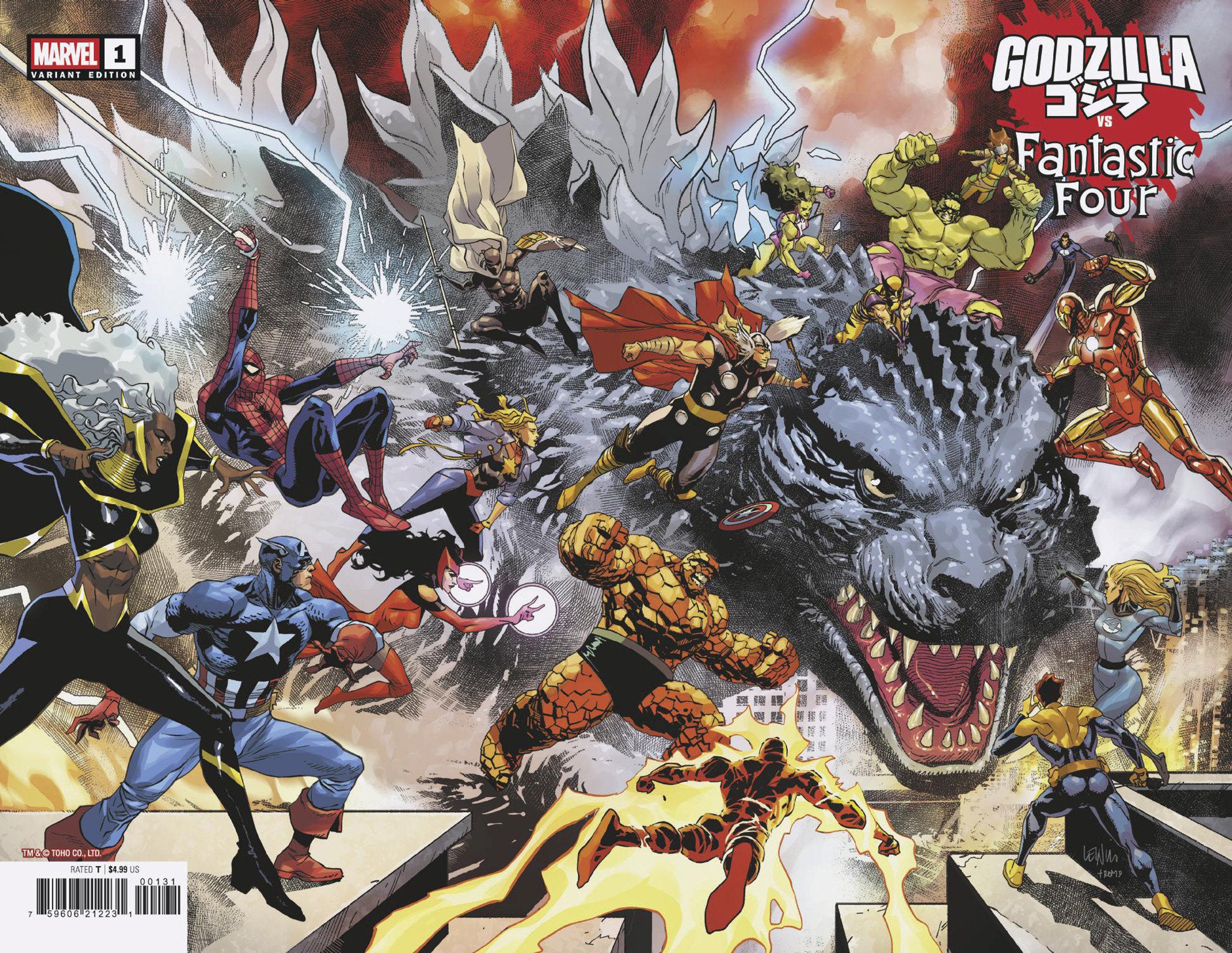 Godzilla vs. Fantastic Four #1 Leinil Yu Wraparound Variant