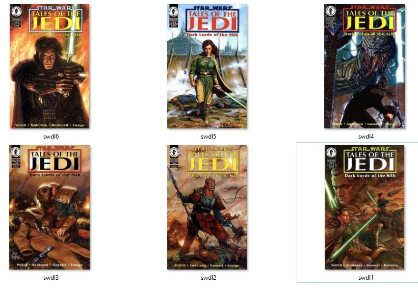 Star Wars Tales Of The Jedi: Dark Lords Of The Sith #1-6 Complete Run