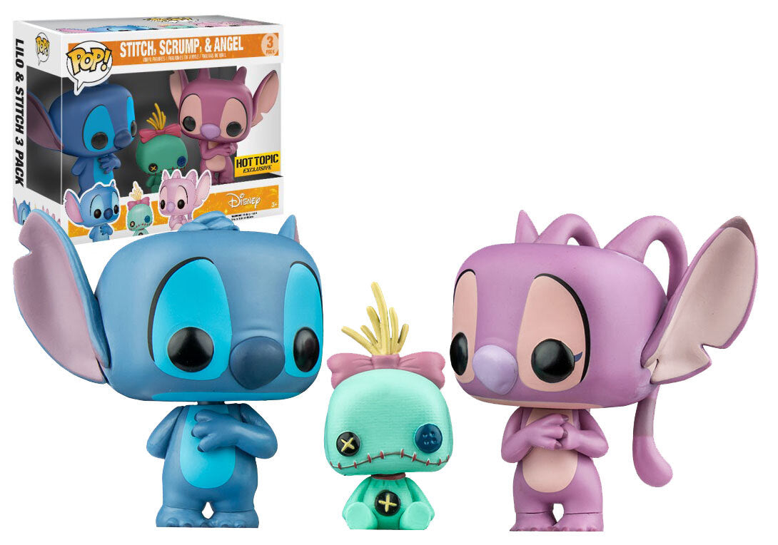 Funko POP! Disney Lilo & Stitch - 3 Pack Stitch, Scrump & Angel - Hot Topic Exclusive