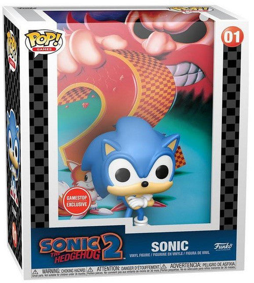 Funko Sonic The Hedgehog 2 Movie POP! Games Cover Sonic Exclusive Vinyl Figure GameStop Exclusive