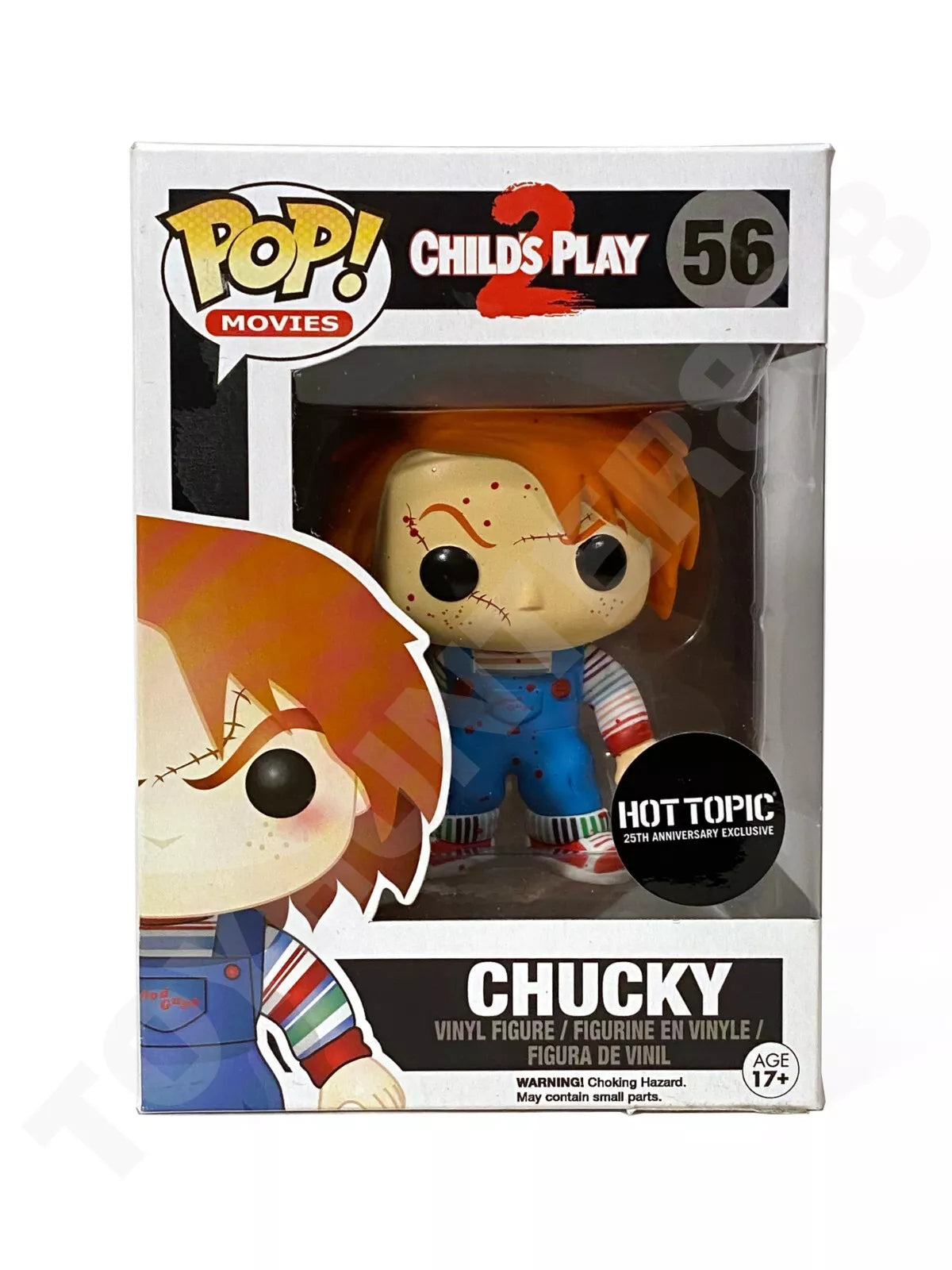 Pop Childs Play 2 Chucky Vinyl Figure Hot Topic 25th Anniversary Blood Splatter