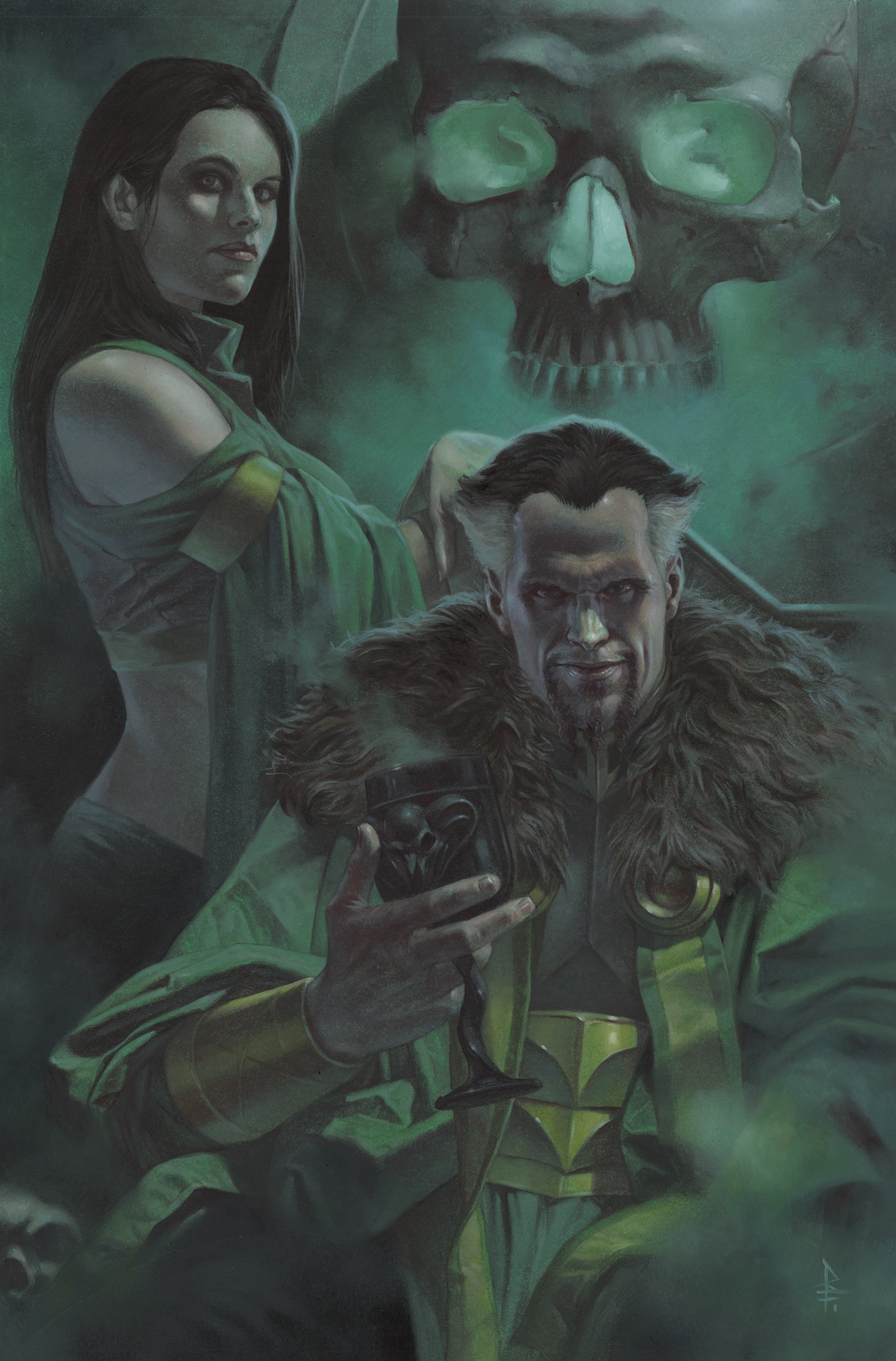 GOTHAM CITY VILLAINS ANNIVERSARY GIANT #1 (ONE SHOT) CVR E RICCARDO FEDERICI RAS AND TALIA CARD STOCK VAR