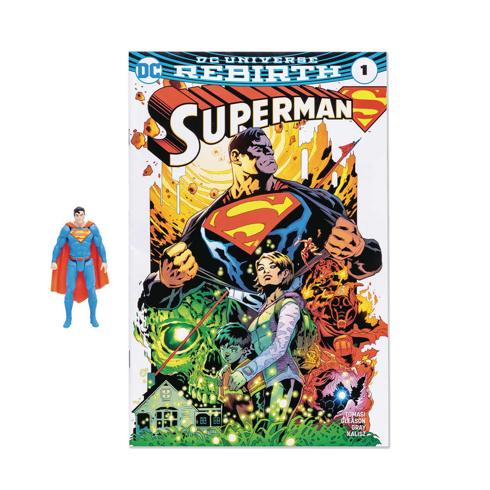 DC Direct Wv1 Superman Rebirth 3in Action Figure W/Comic Case