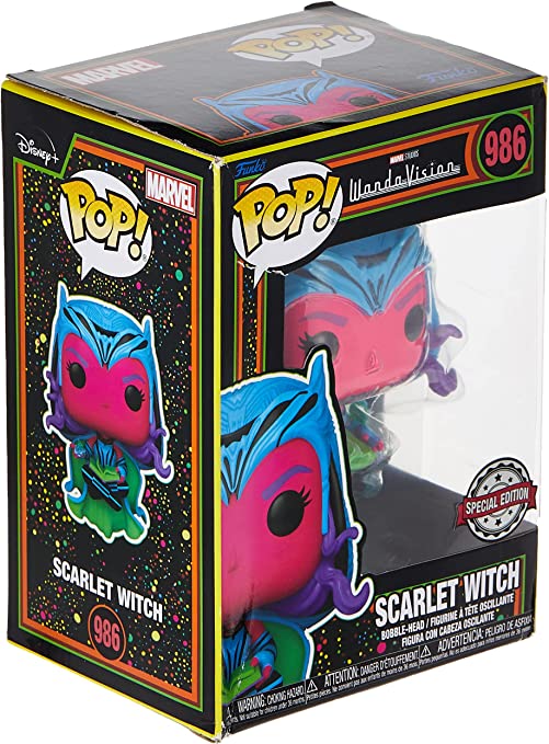 Funko Pop Marvel Scarlet Witch with Darkhold Book Black Light Special Edition Exclusive