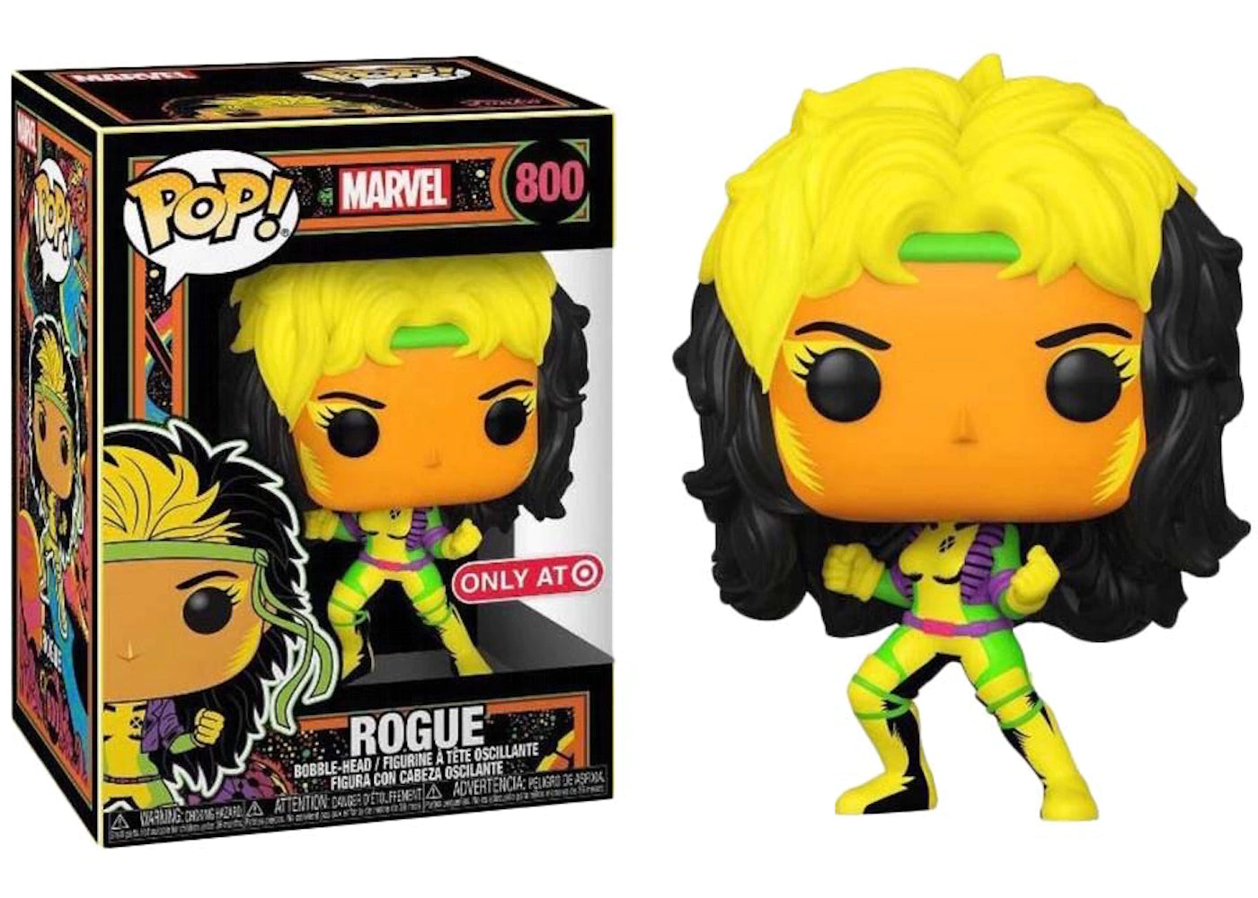 Funko Pop! Marvel Rogue Target Exclusive (Blacklight) Bobble-Head Figure #800
